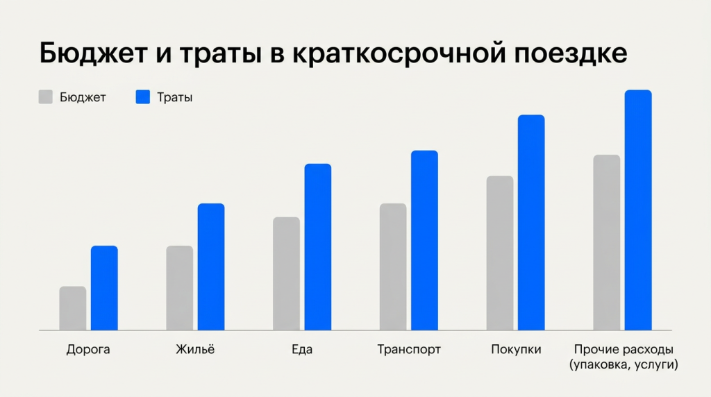 Бюджет и траты в краткосрочной поездке